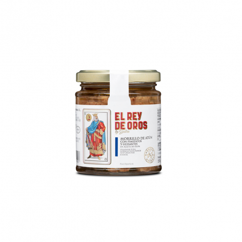 Tarro de morrillo con pimientos y guisantes El Rey de Oros