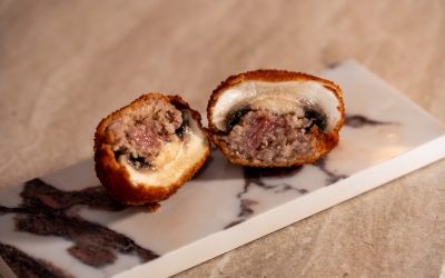 Receta de champiñones para cenar rellenos de ventresca de atún rojo