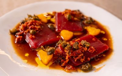 Sashimi de Lomo Negro de Atún Rojo Salvaje de Almadraba con Ponzu Andaluz por el Chef Dani García